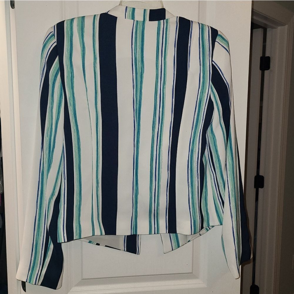 Halogen A- Symmetrical Striped Blazer - Picture 9 of 10